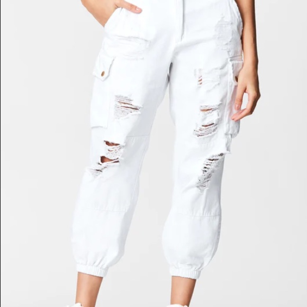 CARMAR Baggy grinded cargo pants white sz 6